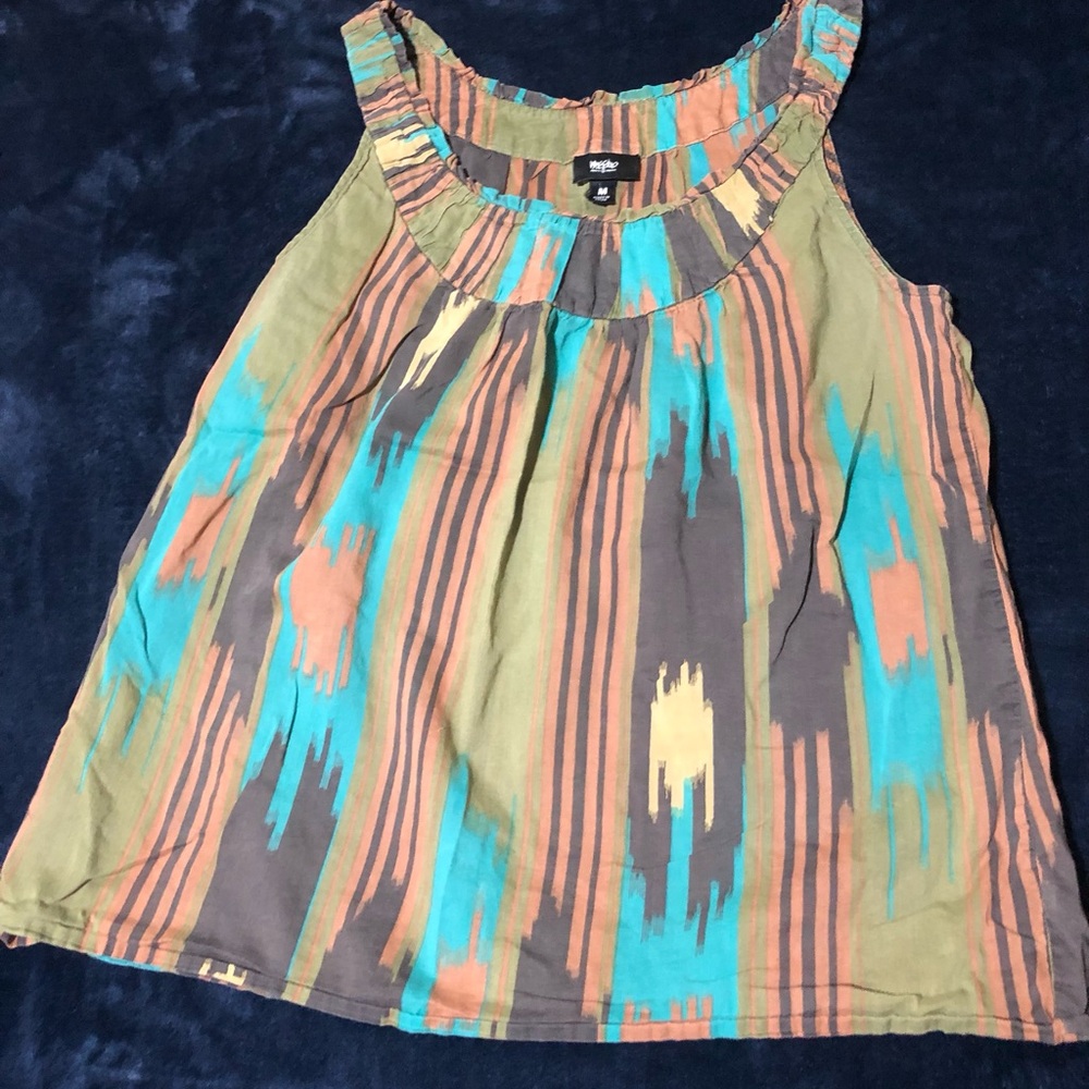Boho Mossimo Supply Co. Sleeveless Top | Multicolor Ikat & Stripes